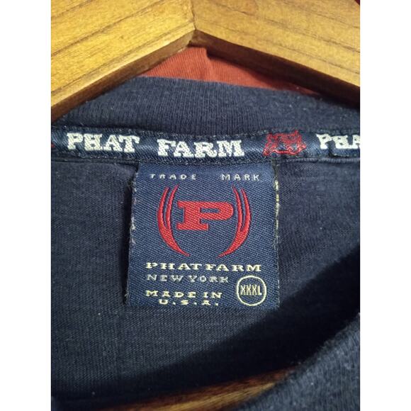 Vintage Phat Farm Patchwork Graphic Tee Made in USA Y2K Streetwear RARE SZ XXXL - Picture 5 of 6